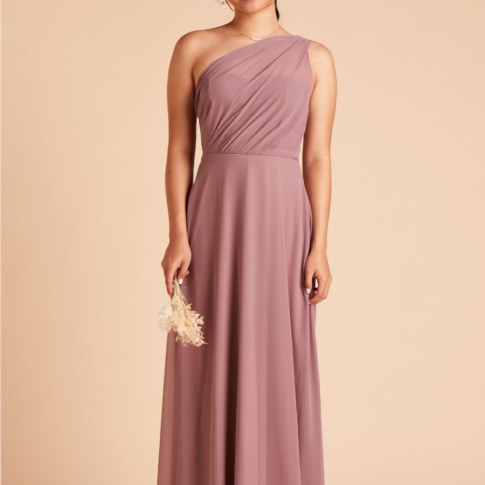 Birdy Grey One-Shoulder Dress in Dark Mauve